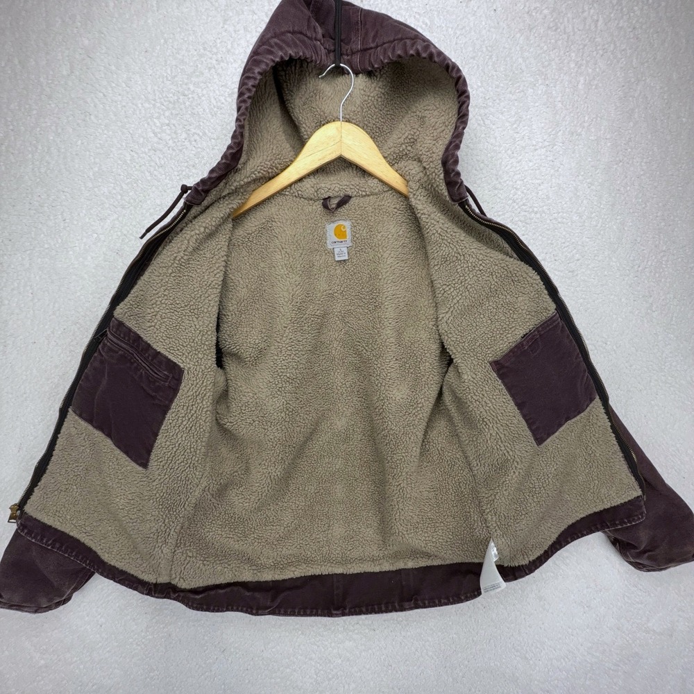 Carhartt Sierra Jacket Sherpa Lined Womens Small WJ141 DWN Deep Wine Purple - Picture 3 of 16
